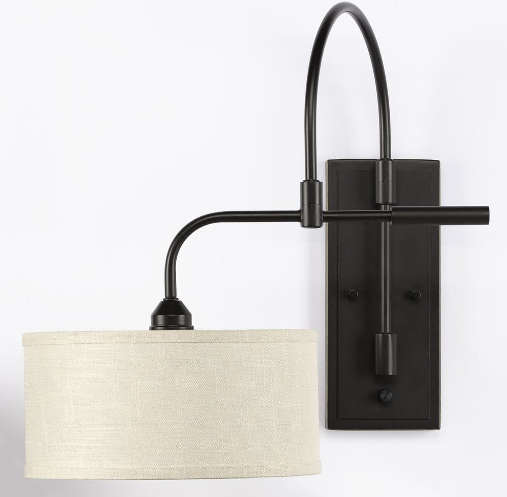 Kempsey Collection 1-Light Swing Arm Wall Bracket, Antique Bronze