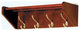 Wooden Mallet Hat and Coat Rack with 4 Brass Hooks in Mahogany