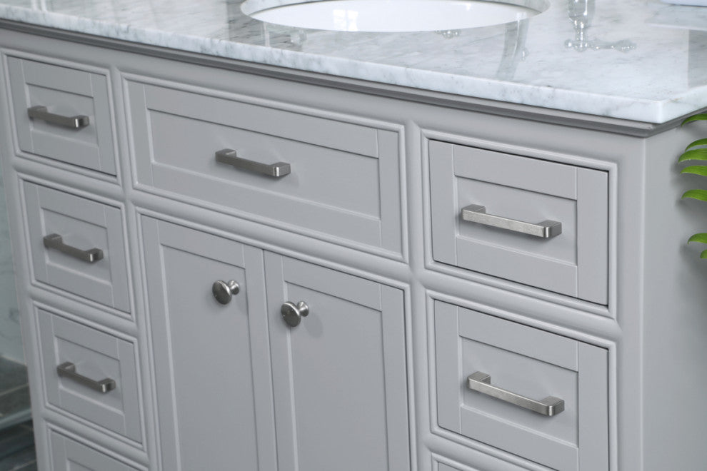 Amber Single Bathroom Vanity, Blue, Light Grey, 42"