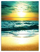 "Amazing Sunset Reflecting in Blue Sea" Metal Wall Art, 3 Panels, 28"x36"
