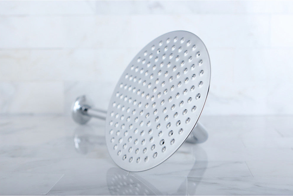 Showerscape 8" Brass Showerhead With 12" Shower Arm, Polished Chrome