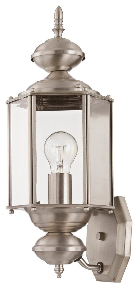 Outdoor Basics Outdoor Wall Lantern, Brushed Nickel