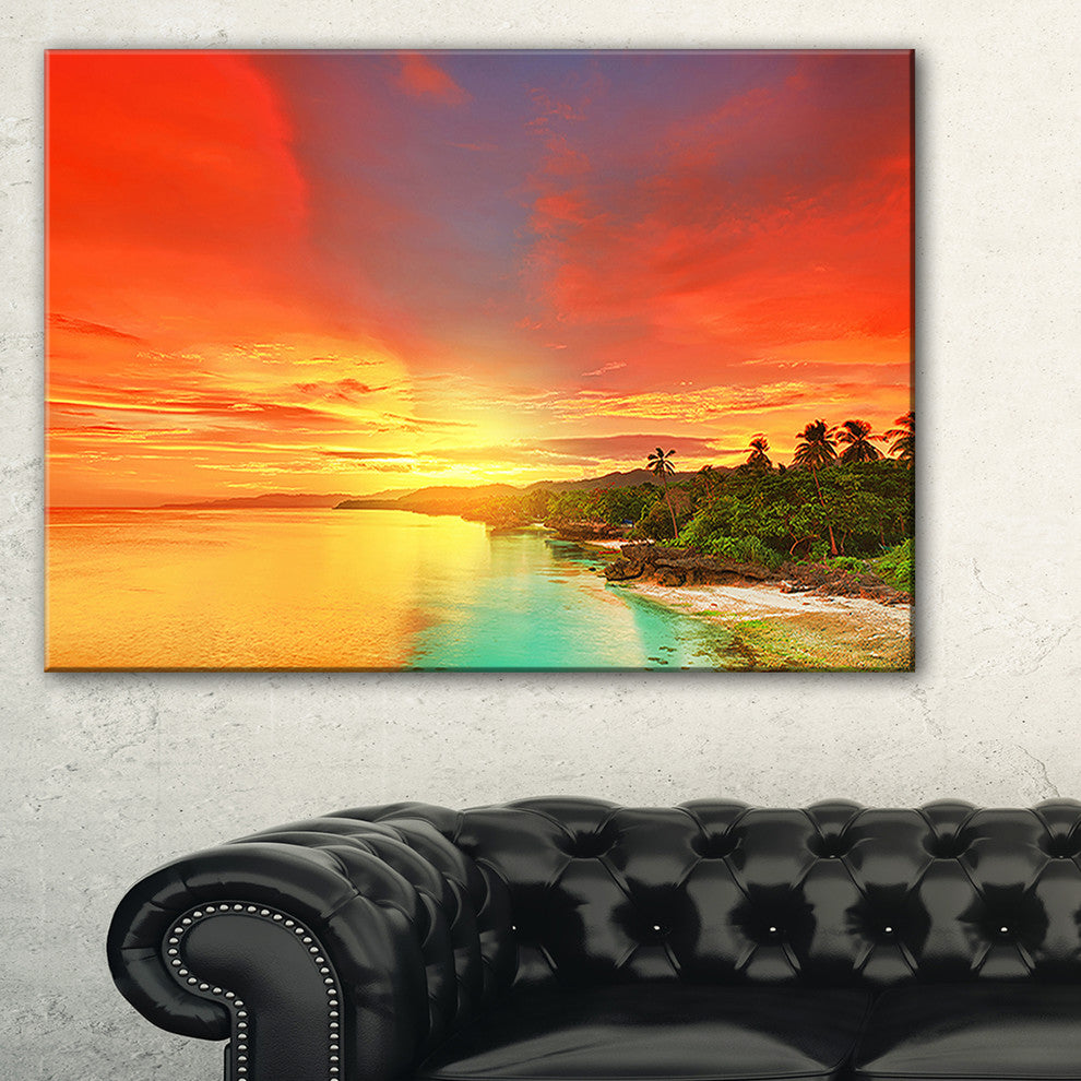 "Beautiful Coastline in Philippines" Seascape Art Canvas, 40"x30"