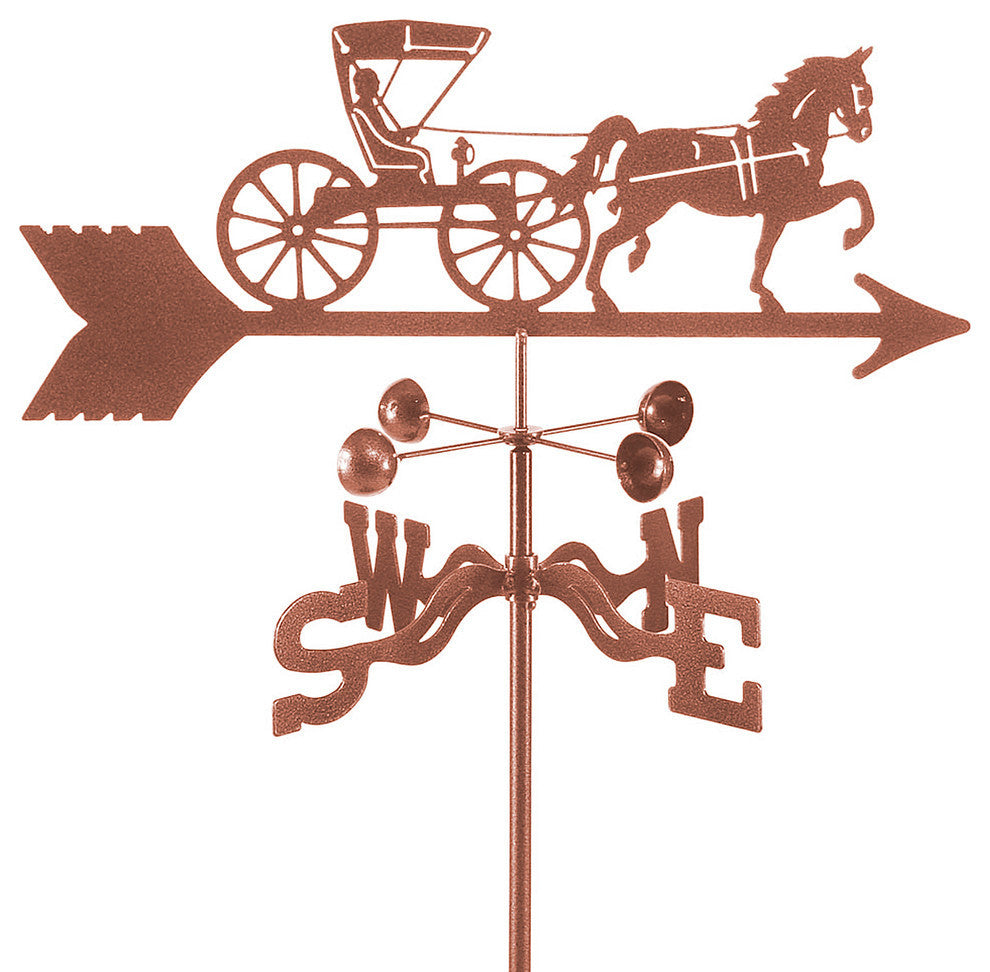 Doctor Horse & Buggy Weathervane With Garden Mount