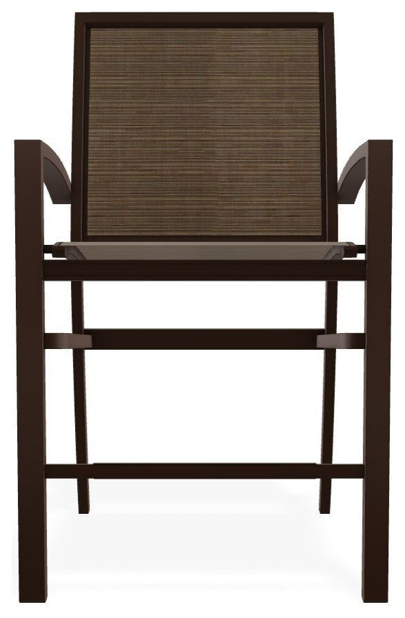 Kendall Sling Balcony Height Stackable Outdoor Stool, Bark/Kona