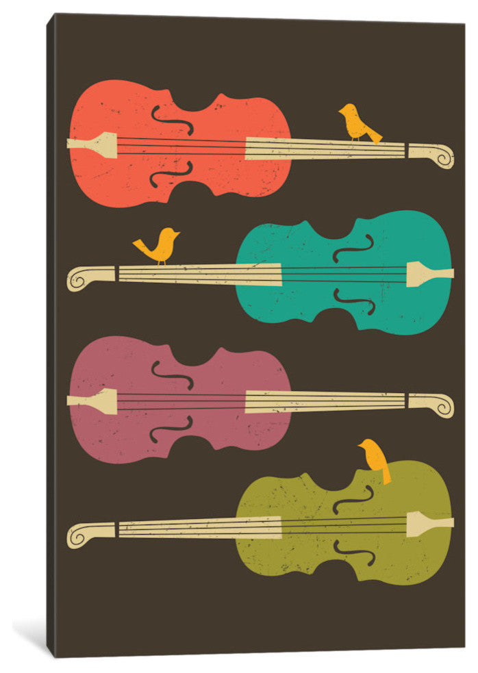 "Birds On A Cello String" Print by Jazzberry Blue, 18"x12"x1.5", 1-Piece