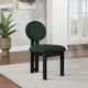Napa Boucle Fabric Dining Chair, Set of 2, Green, Black Finish