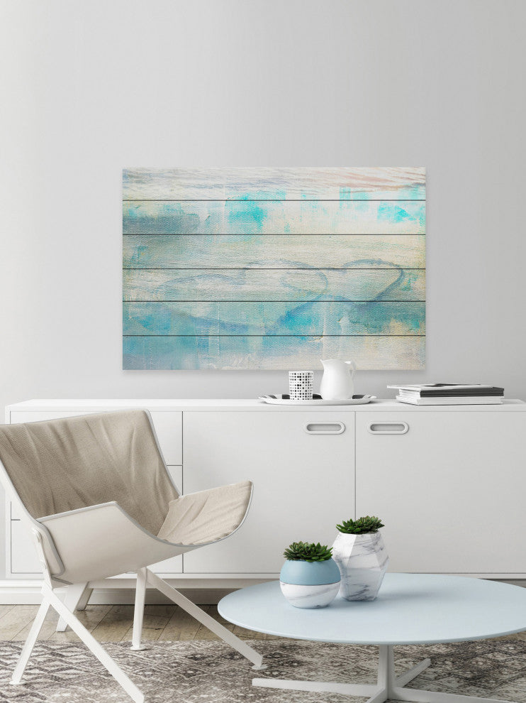 "Hazy Hearts" Painting Print on White Wood, 45"x30"