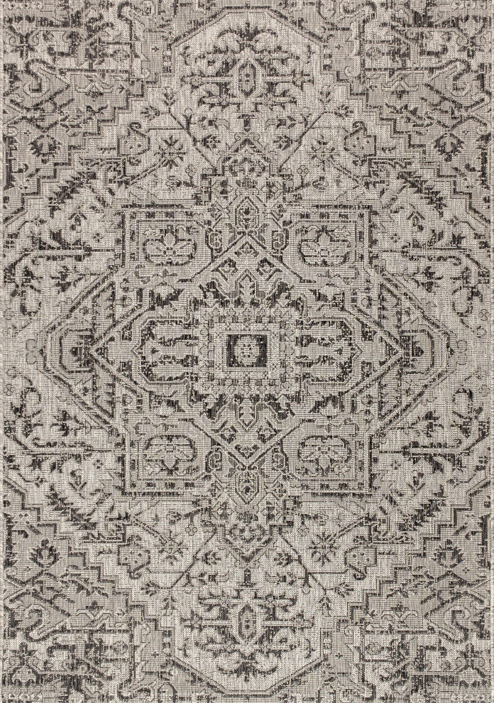 Estrella Bohemian Medallion Textured Weave Indoor/Outdoor Area Rug