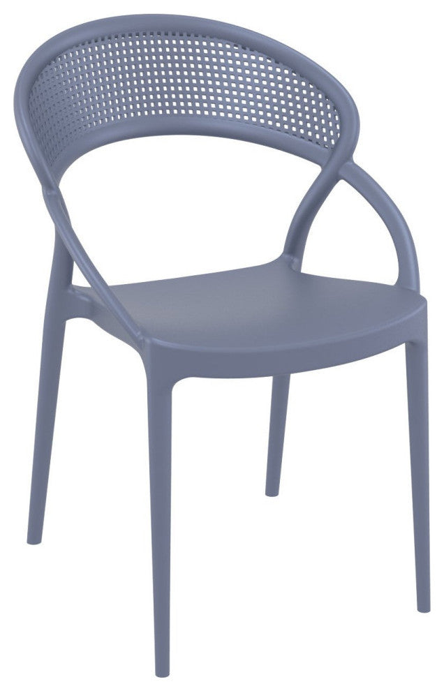 Sunset Patio Dining Set With 2 Chairs Dark Gray