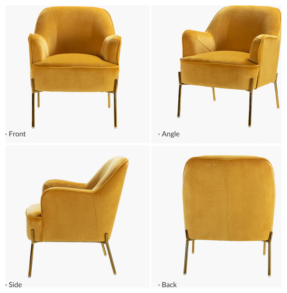 Nora Fabric Accent Chair, Mustard