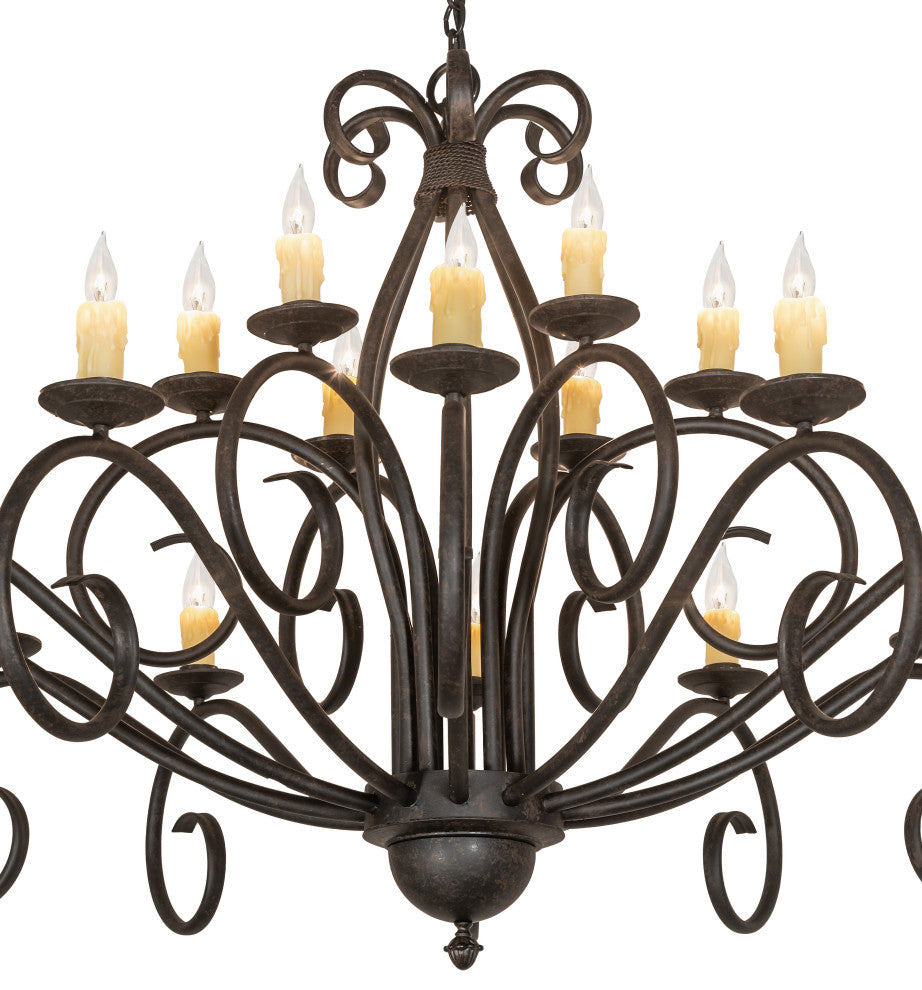60 Wide Sienna 18 Light Two Tier Chandelier