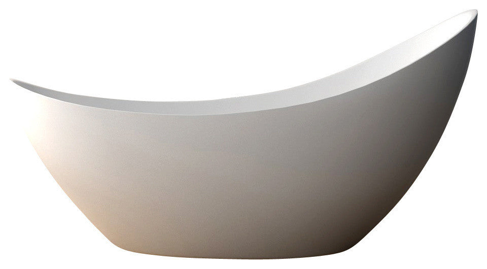 ADM Curved Freestanding Bathtub, Matte White, 73.6"