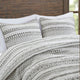 Madison Park Fraser 3 Piece Printed Microfiber Seersucker Quilt Set, Ivory/Black, King/Cal King