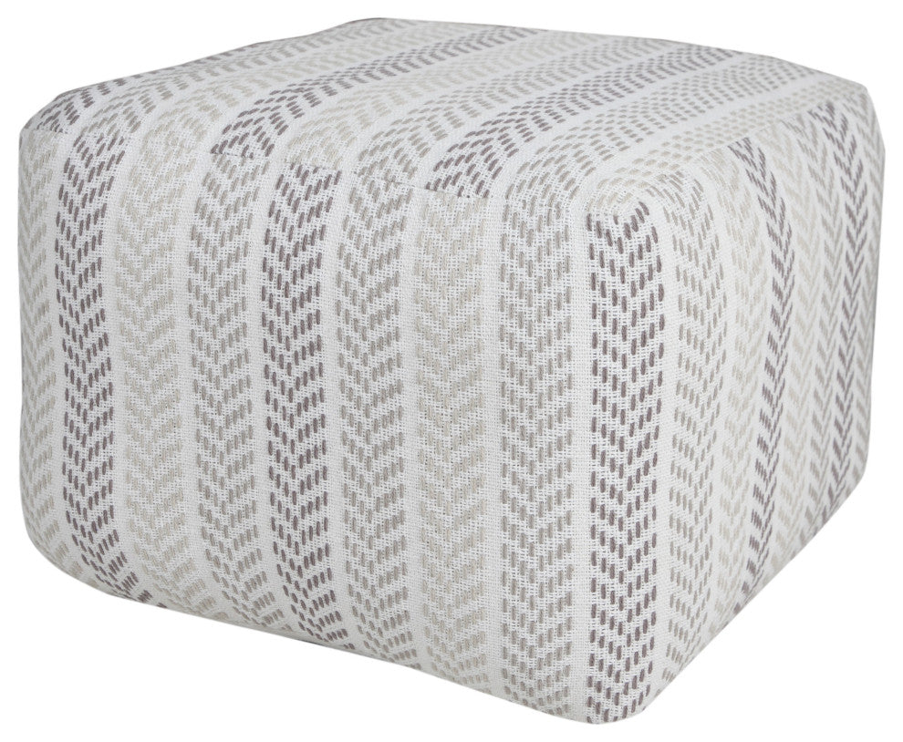 Everyday Chevron Stripe Pouf Ottoman