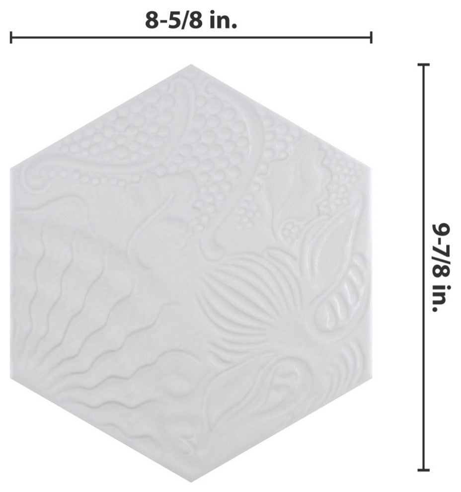 Gaudi Lux Hex White Porcelain Floor and Wall Tile