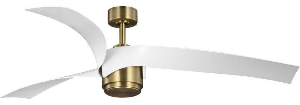 Insigna Collection 60-in 3-Blade Vintage Brass Ceiling Fan w Matte White Blades