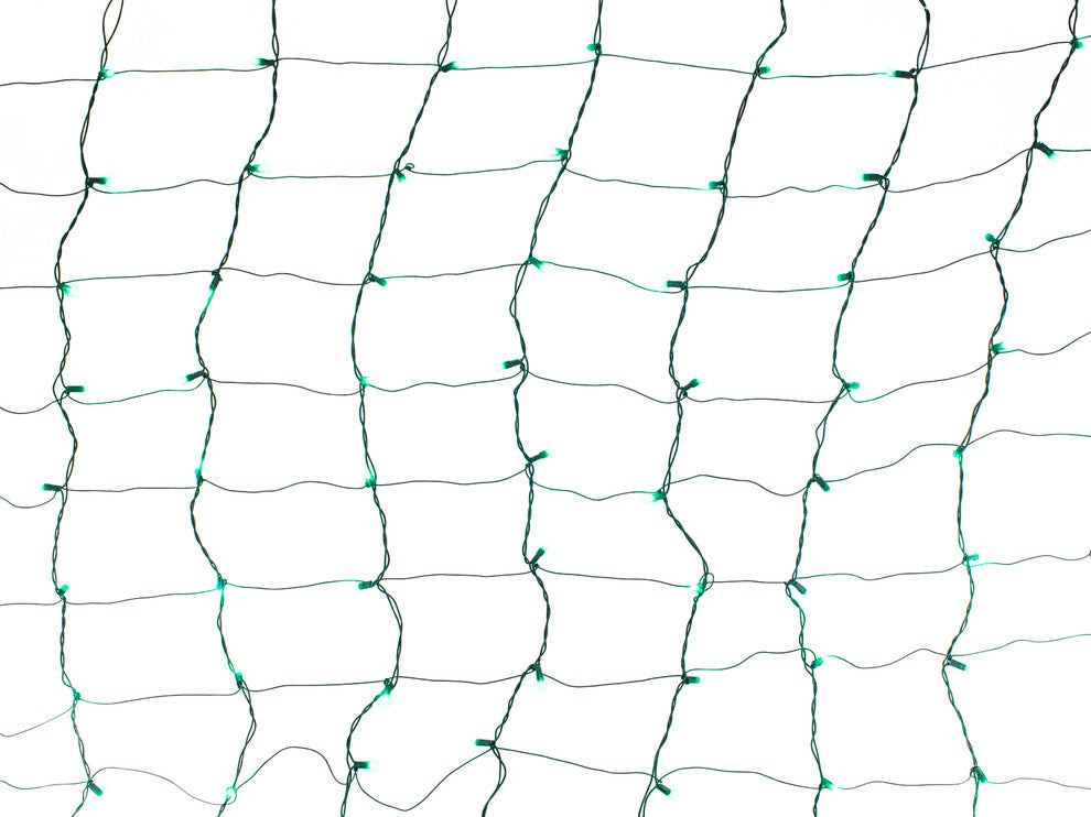 5Mm 4'X6' Green LED Net Lights, Green Wire