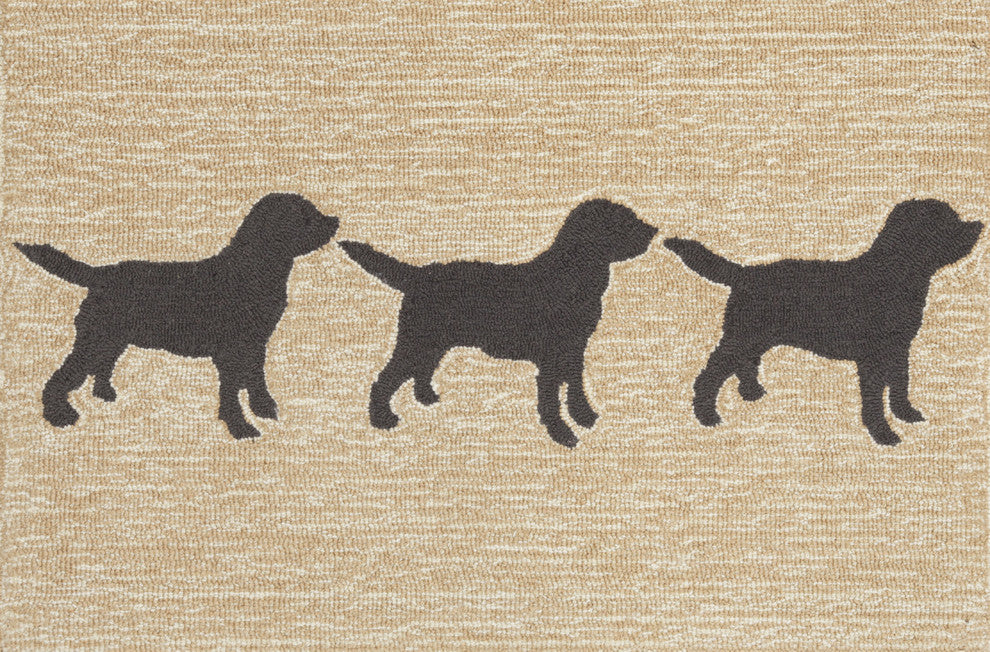 Frontporch Doggies Indoor/Outdoor Rug Black 2'x3'