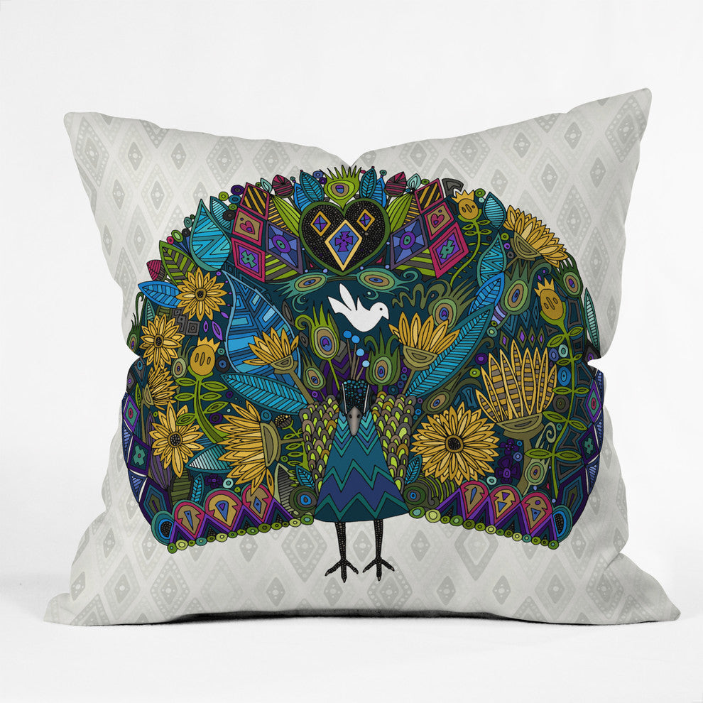 Deny Designs Sharon Turner Peacock Garden Outdoor Throw Pillow