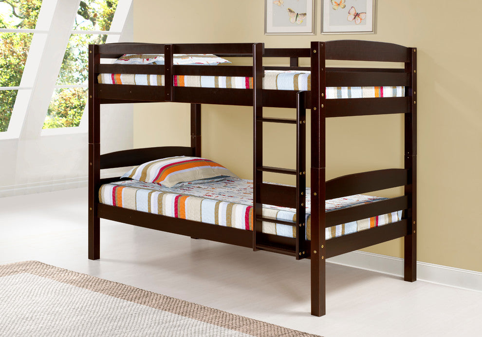 Concord Twin Over Twin Bunk Bed, Cappuccino Finish