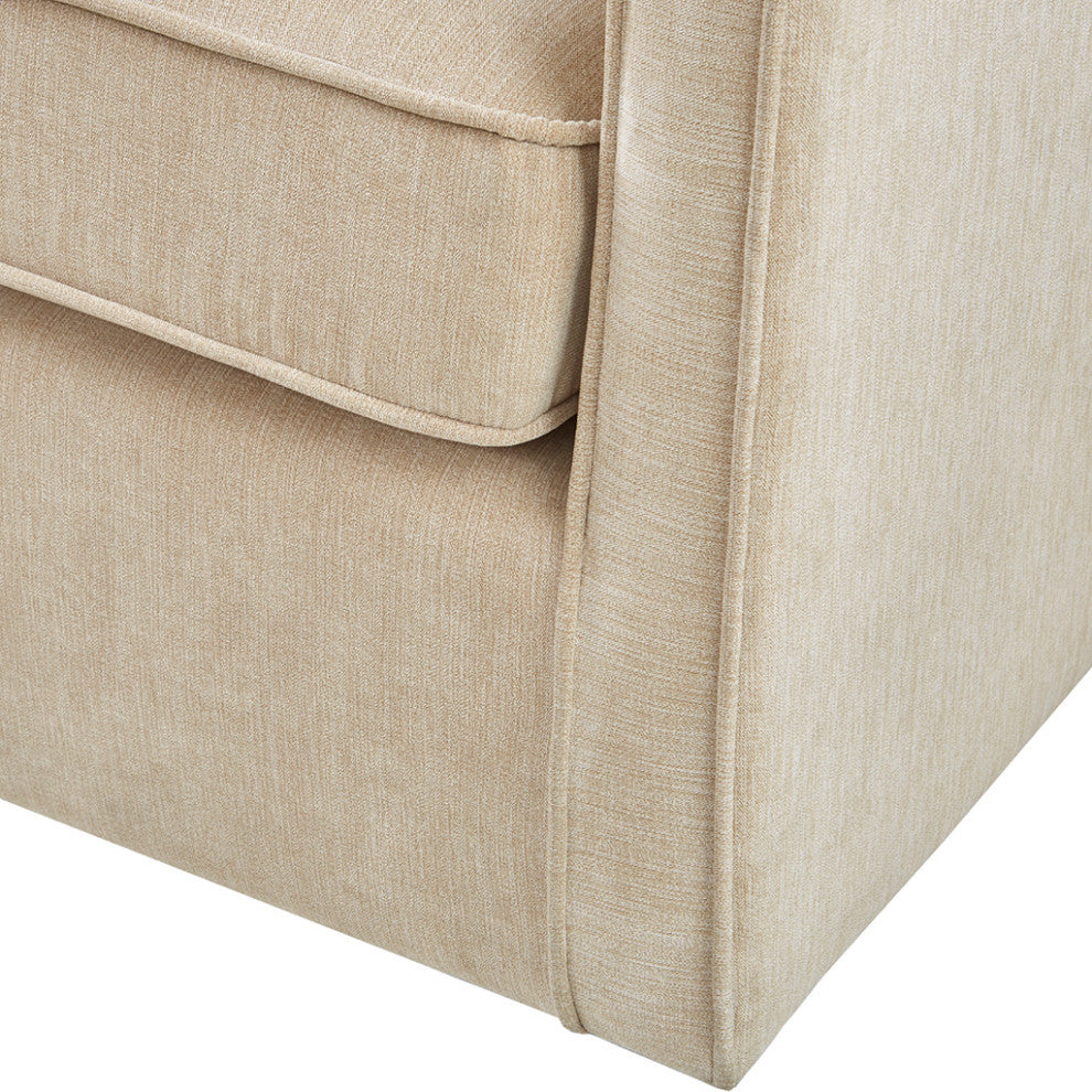 Madison Park Harris Transitional Patterned Swivel Lounge Chair, Cream