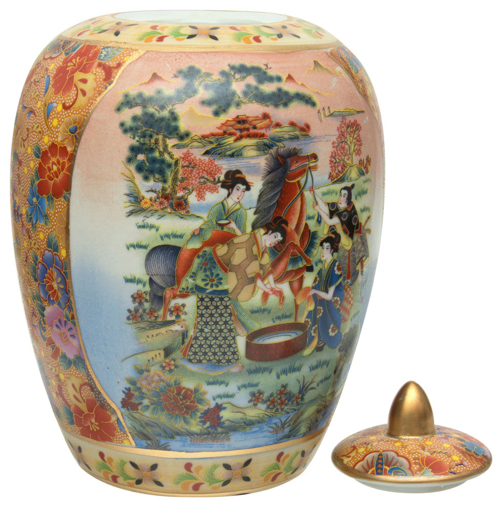 11" Horse, Meadow Porcelain Vase Jar