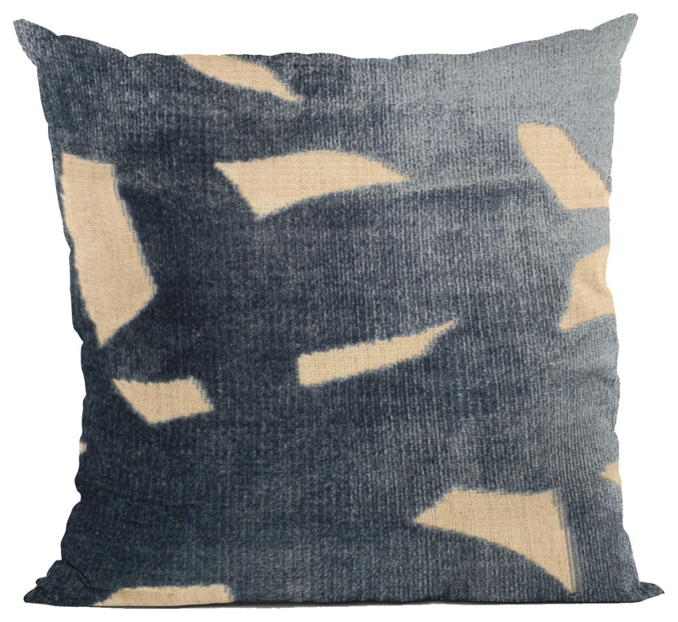 Plutus Blue Palm Floral Luxury Throw Pillow, 26"x26"