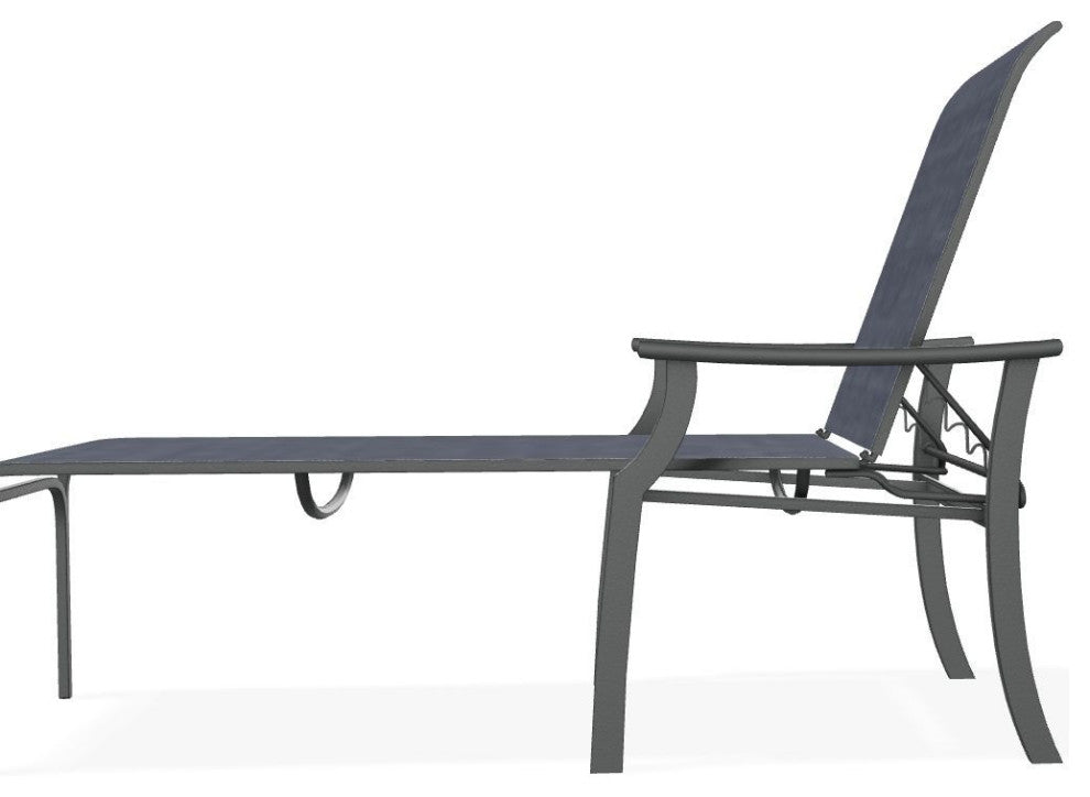 St. Catherine Sling 4-Position Outdoor Chaise Lounge, Augustine Denim/Graphite