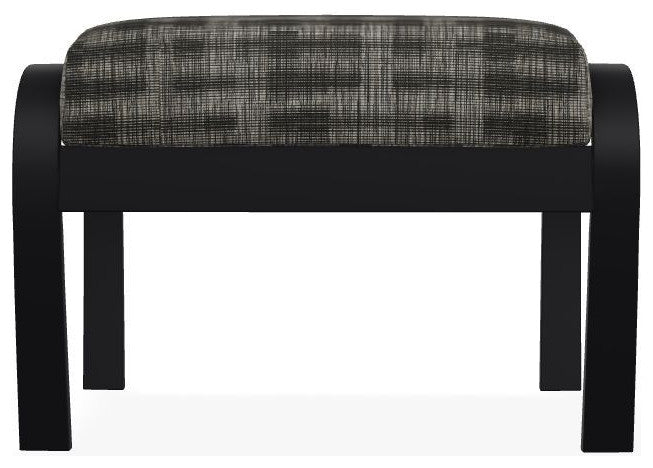 Belle Isle Cushion Outdoor Ottoman, Illusion Plaid Onyx/Black