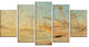 "Old Sailing Ship in Sunlight" Extra Large Seascape Art Canvas, 5Panel, 60"x32"