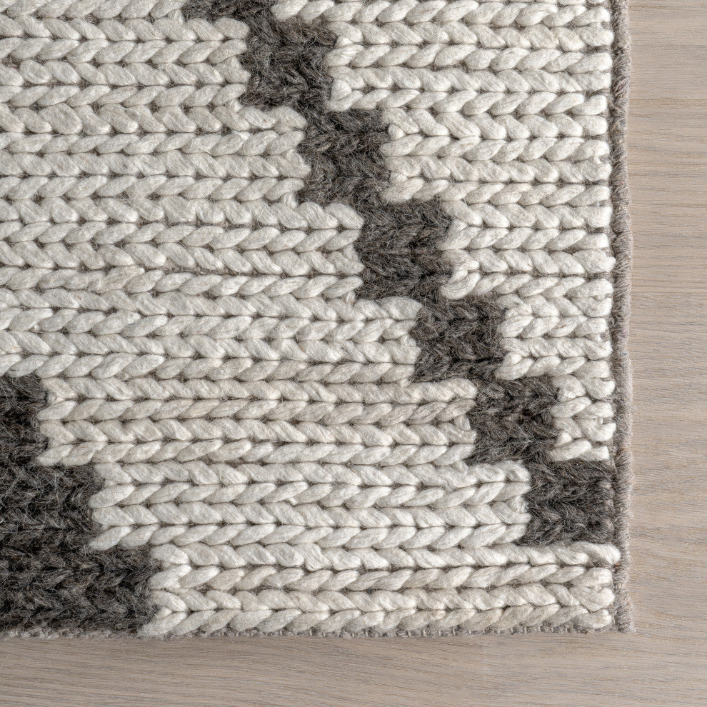 Eighty-Eight Wool Area Rug, Dark Grey 10' x 14'
