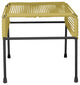 Atom Indoor/Outdoor Handmade Ottoman with Black Frame, Gold Weave