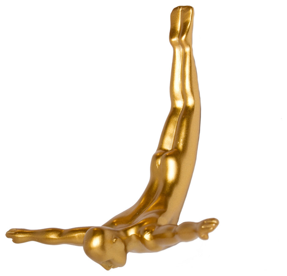 7" Gold Diver Resin Wall Decor