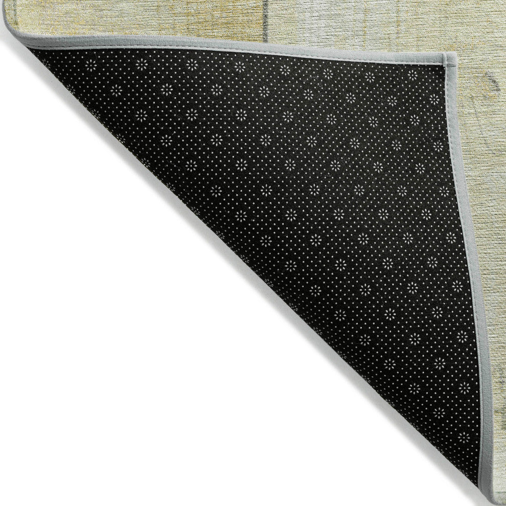 Machine Washable Indoor/Outdoor Chantille ACN1877 Gold 3' x 5' Rug