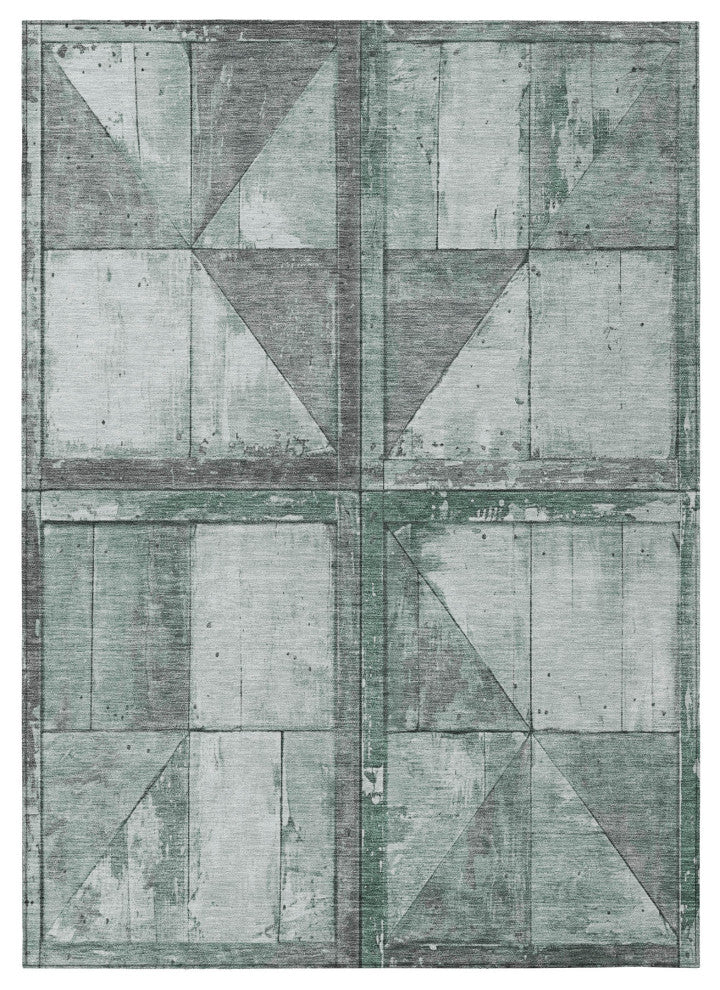 Machine Washable Indoor/Outdoor Chantille ACN1875 Sage 5' x 7'6" Rug