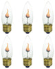 Sunlite 3 Watt Chandelier Flicker, Medium Base, Clear Orange, 6 Pack