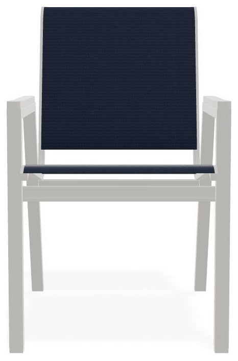 Bazza Sling Stackable Outdoor Dining Chair, Navy/Snow