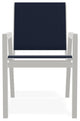 Bazza Sling Stackable Outdoor Dining Chair, Navy/Snow