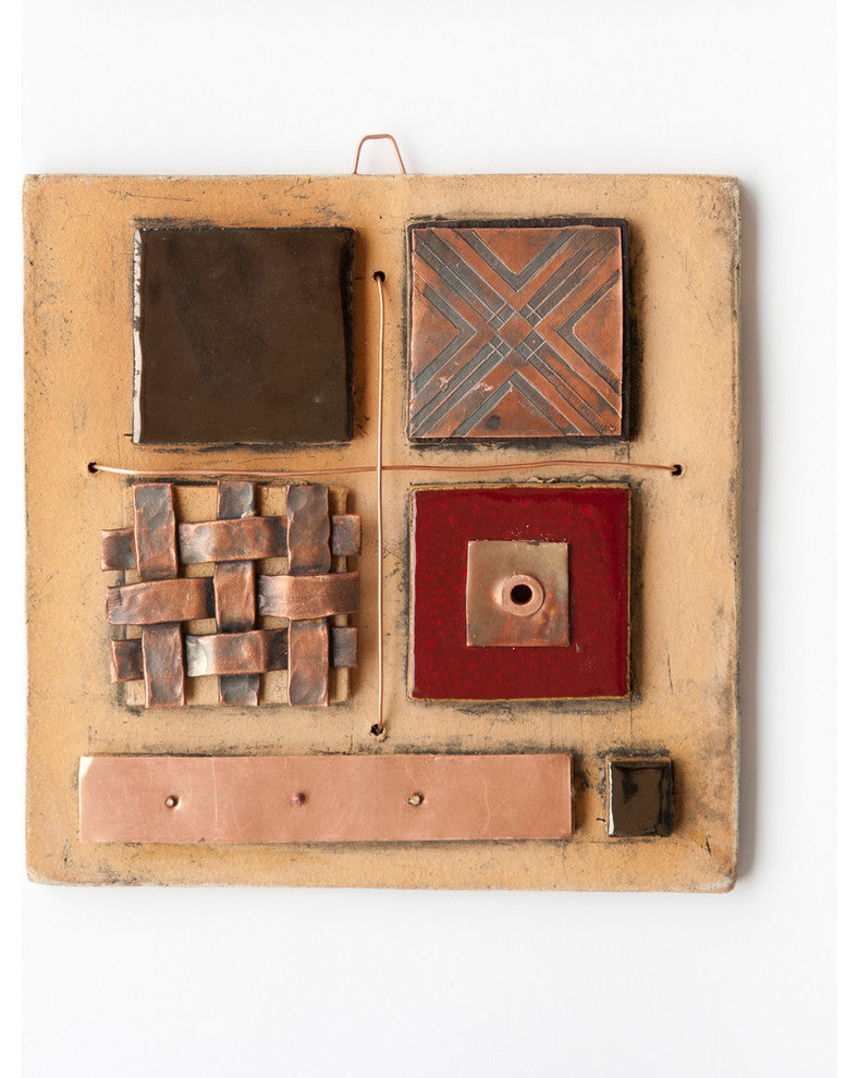 Darius Handmade Clay And Copper Decorative Tile, 6"