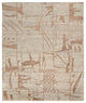 Sutton T6003 Transitional/Industrial/Casual Area Rug, Tan/Orange, 5'6"x8'6"