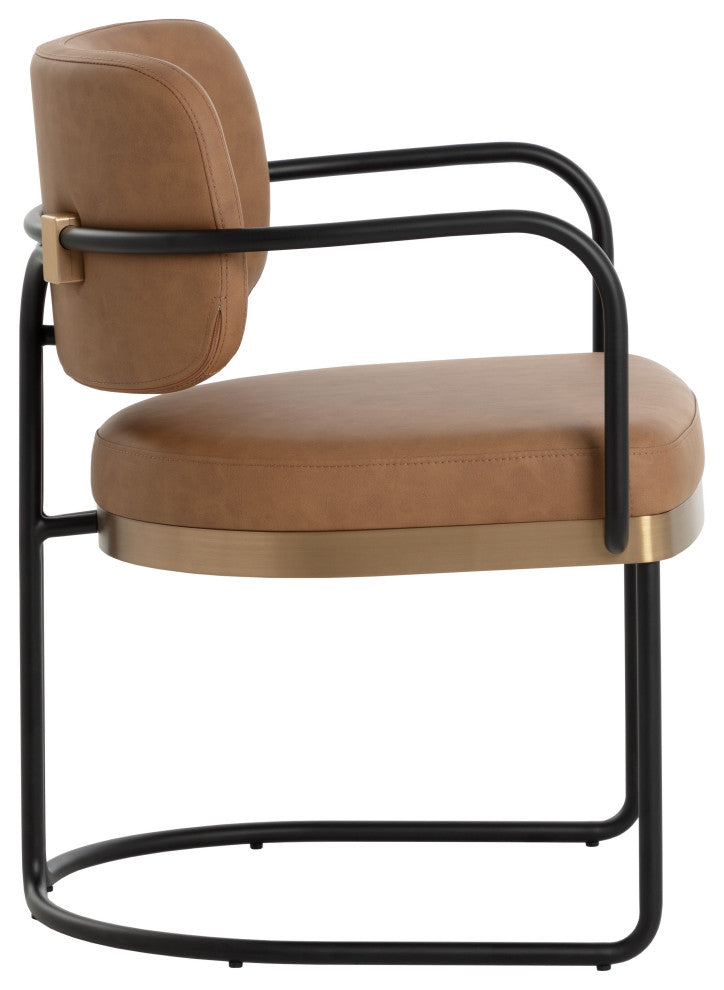 Jalen Dining Armchair, Milliken Cognac