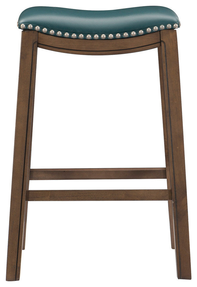 Yannis 29" Height Saddle Stool, Green