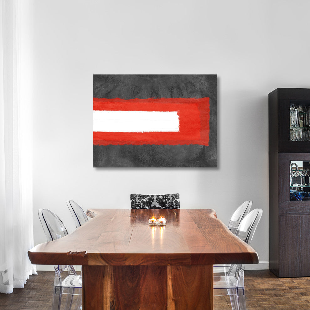 "Grey And Red Abstract 6" Fine Art Print