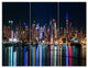 New York Midtown Night Panorama, Triptych Canvas Art Print, 36x28, 3 Panels