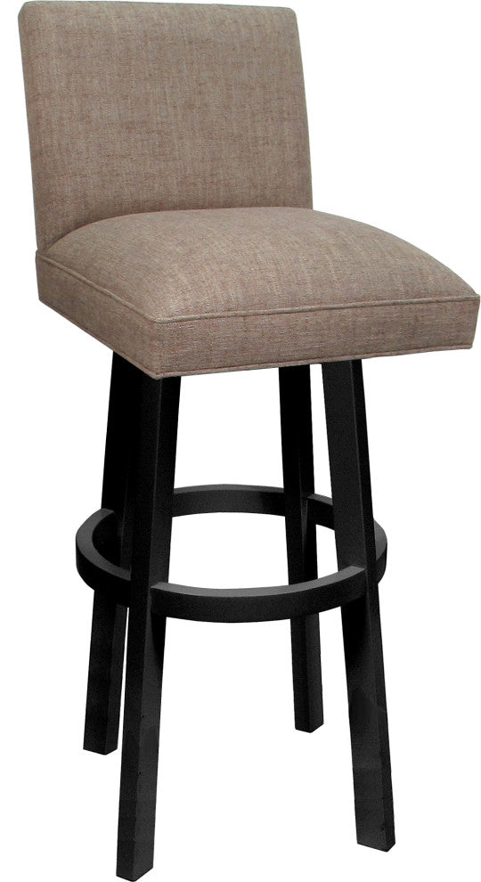 Swivel Wood Counter, Bar or Extra Tall Stool - Sommerville on Vivian Base, Basin Beige - Black, 34"