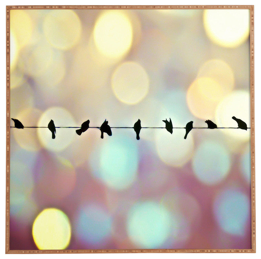 Deny Designs Shannon Clark Birds And Bokeh Framed Wall Art