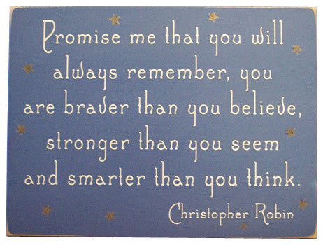 Promise Me That You Will Always Remember Wooden Sign, Light Blue, 9x12x.5