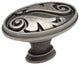 Cosmas 4297AS Floral Cabinet Oval Oblong Knob, Set of 5, Weathered Nickel