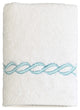 Soft Twist Cadena Wascloth, White & Sky Blue, 13"x13"
